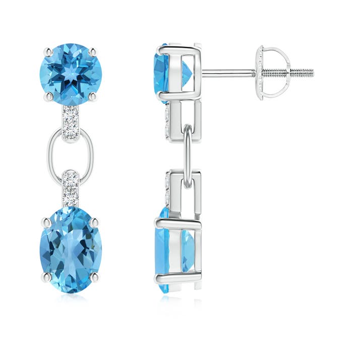 AA - Swiss Blue Topaz / 3.18 CT / 14 KT White Gold