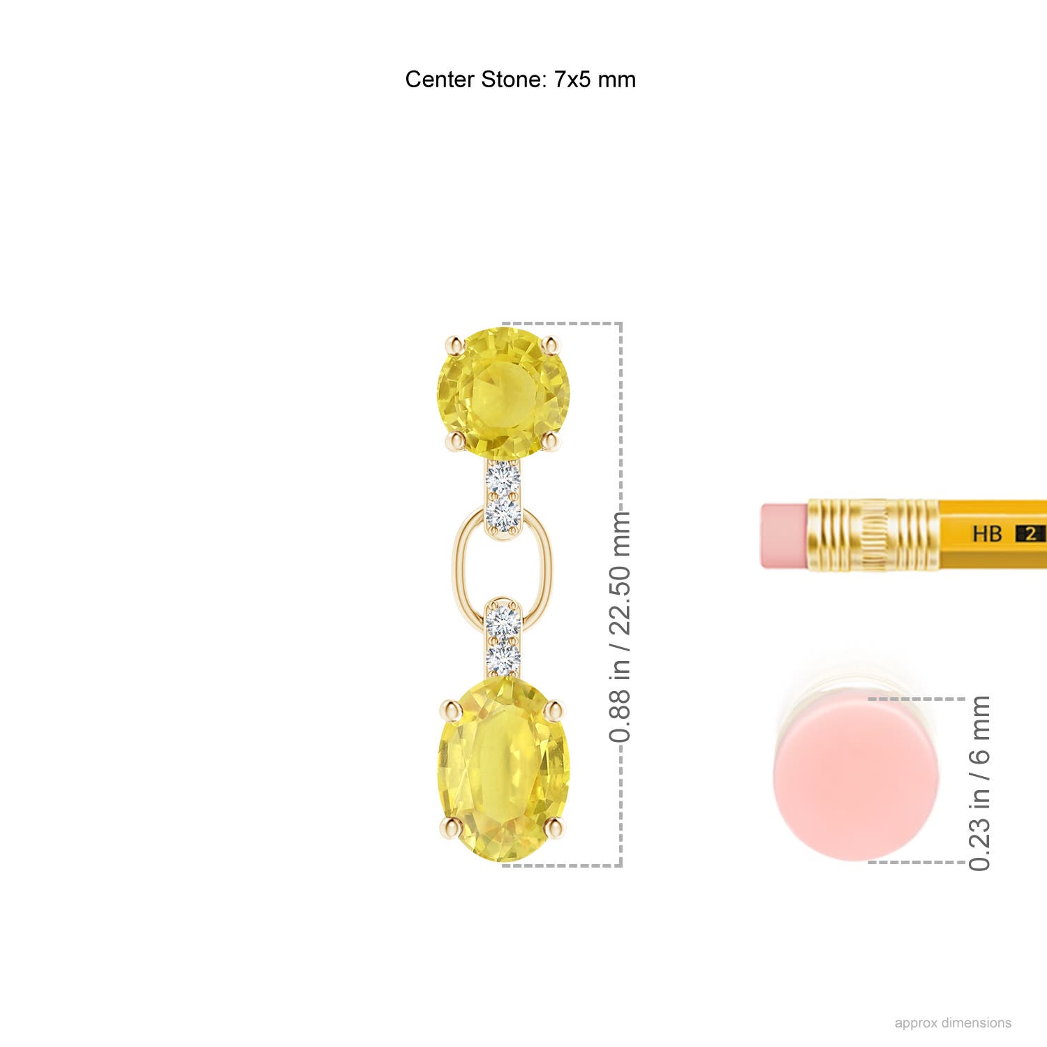 A - Yellow Sapphire / 3.14 CT / 14 KT Yellow Gold