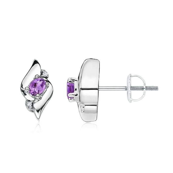 A - Amethyst / 0.3 CT / 14 KT White Gold