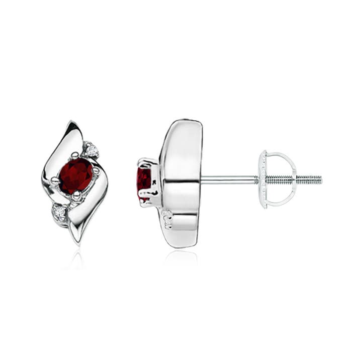 A - Garnet / 0.42 CT / 14 KT White Gold