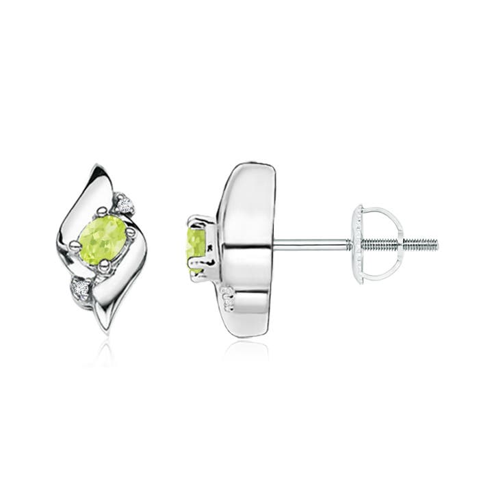 A - Peridot / 0.36 CT / 14 KT White Gold