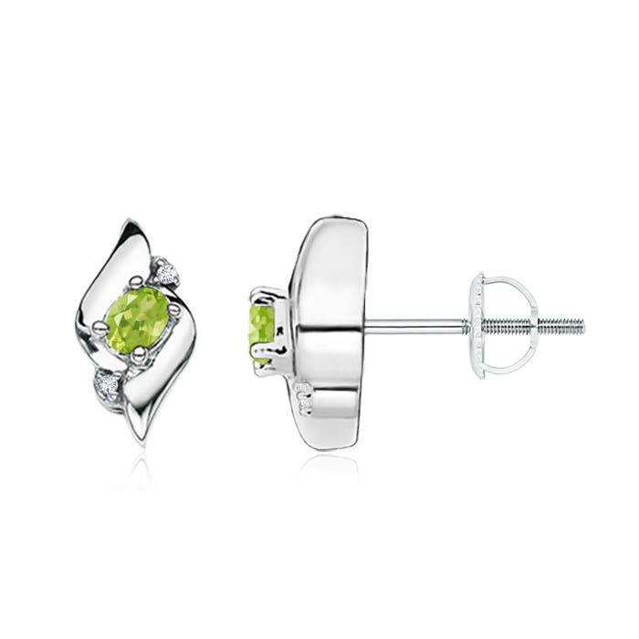 AA - Peridot / 0.36 CT / 14 KT White Gold