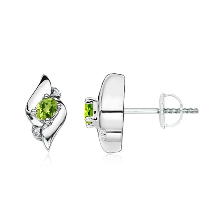 AAA - Peridot / 0.36 CT / 14 KT White Gold