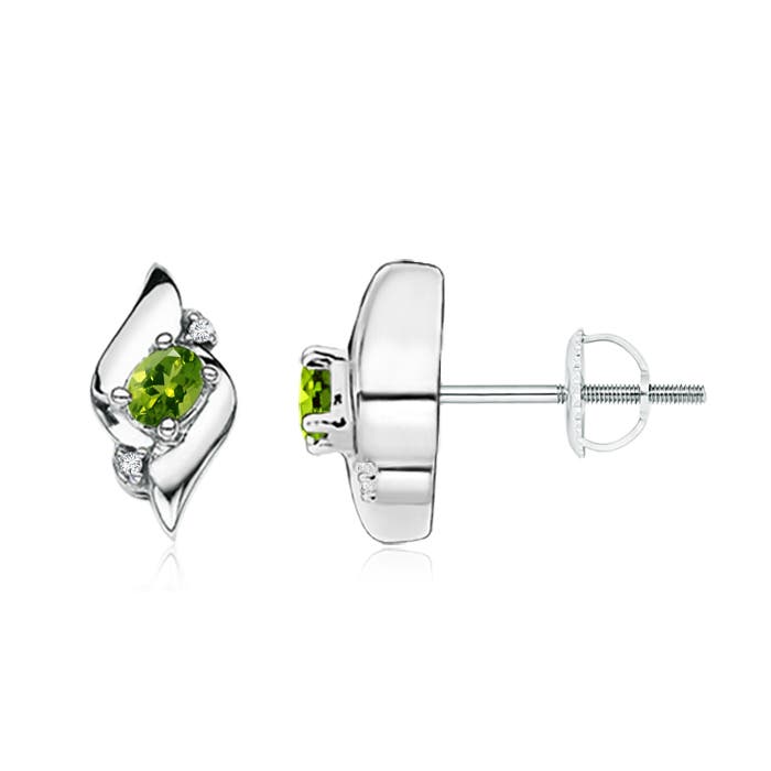 AAAA - Peridot / 0.36 CT / 14 KT White Gold