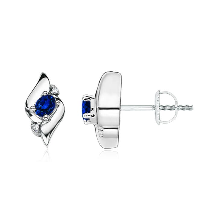 AAAA - Blue Sapphire / 0.42 CT / 14 KT White Gold