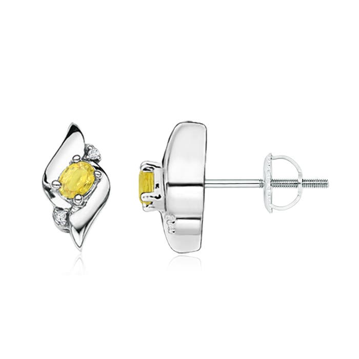 A - Yellow Sapphire / 0.58 CT / 14 KT White Gold