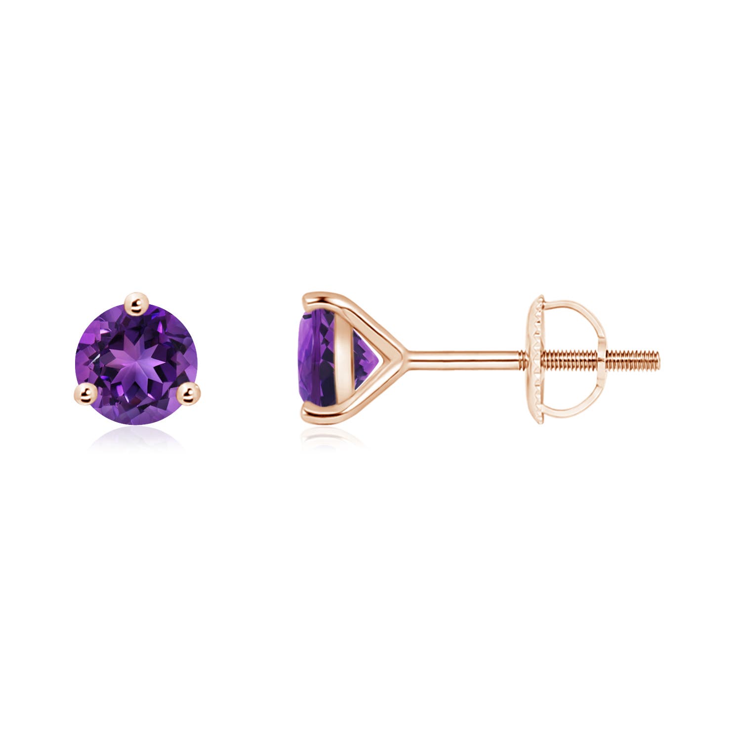 AAAA - Amethyst / 0.9 CT / 14 KT Rose Gold