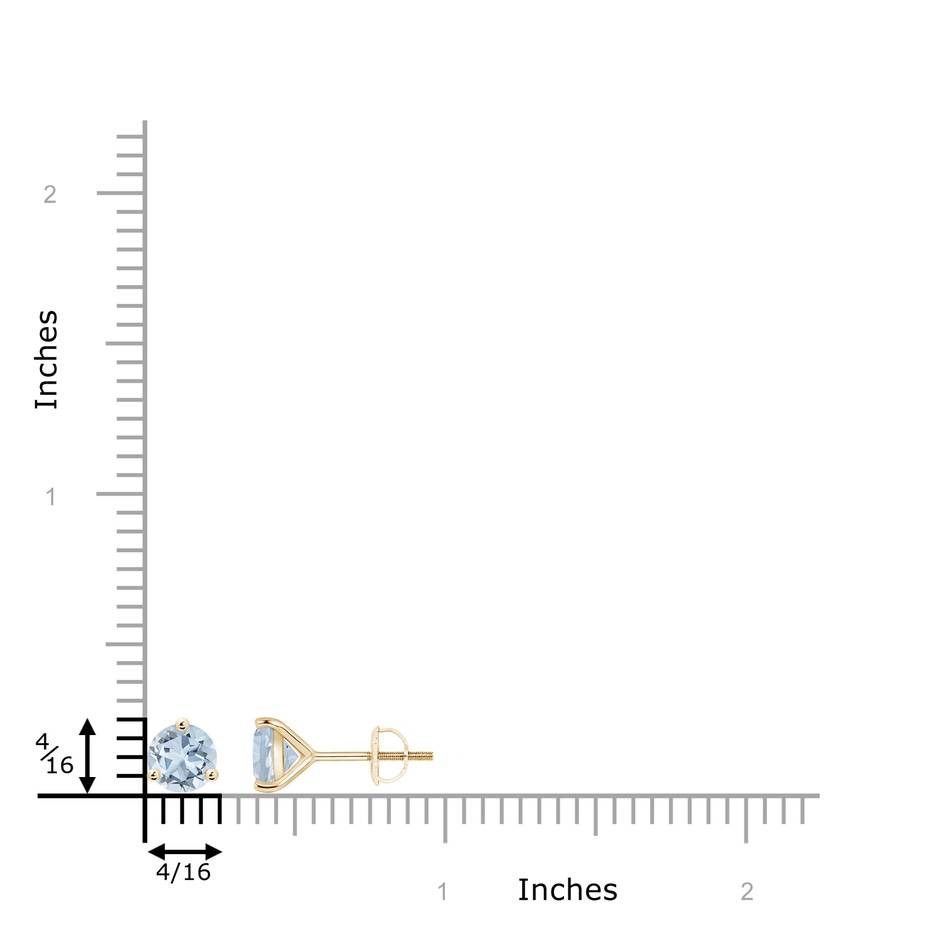 6mm A Martini-Set Round Aquamarine Stud Earrings in Yellow Gold product image