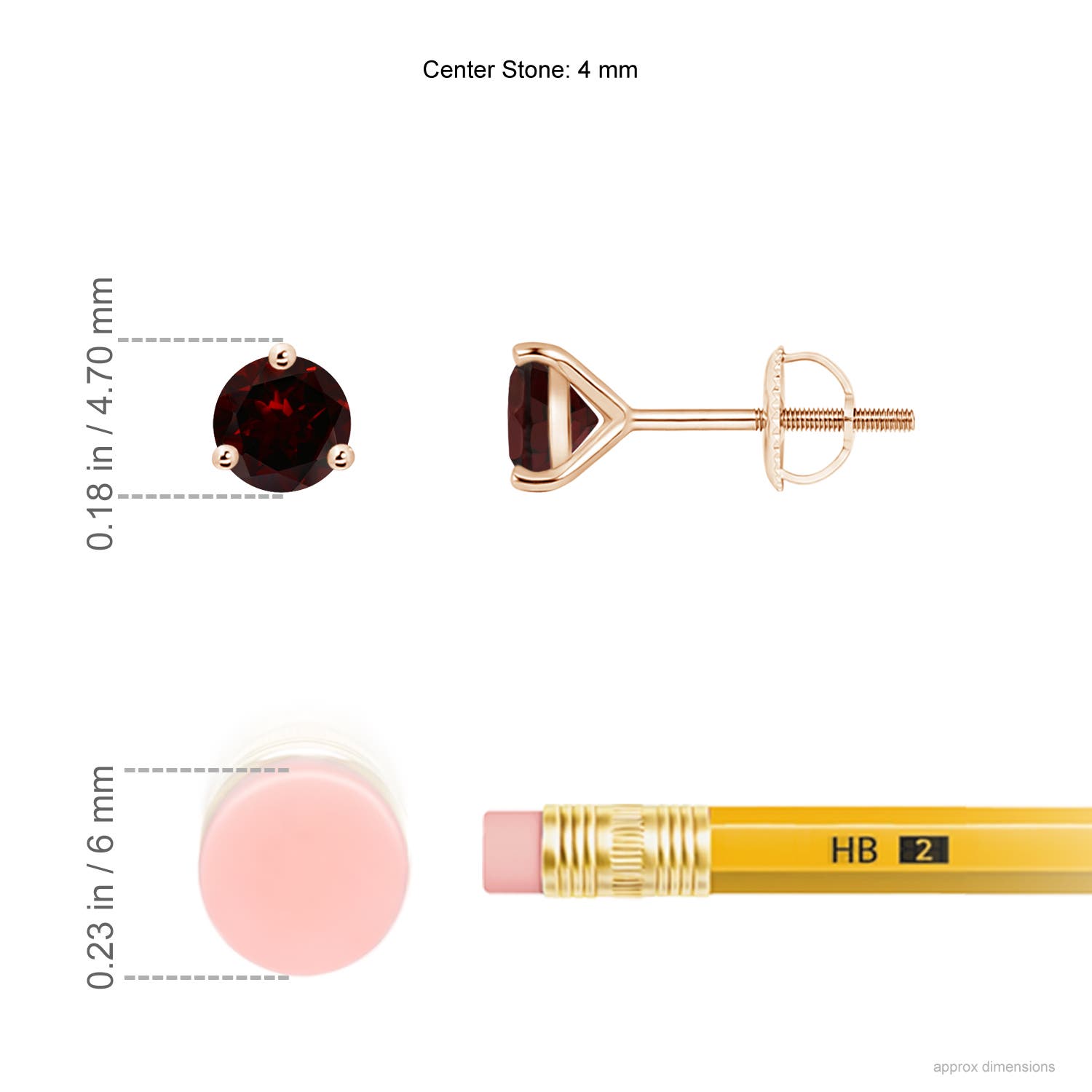 A - Garnet / 0.66 CT / 14 KT Rose Gold