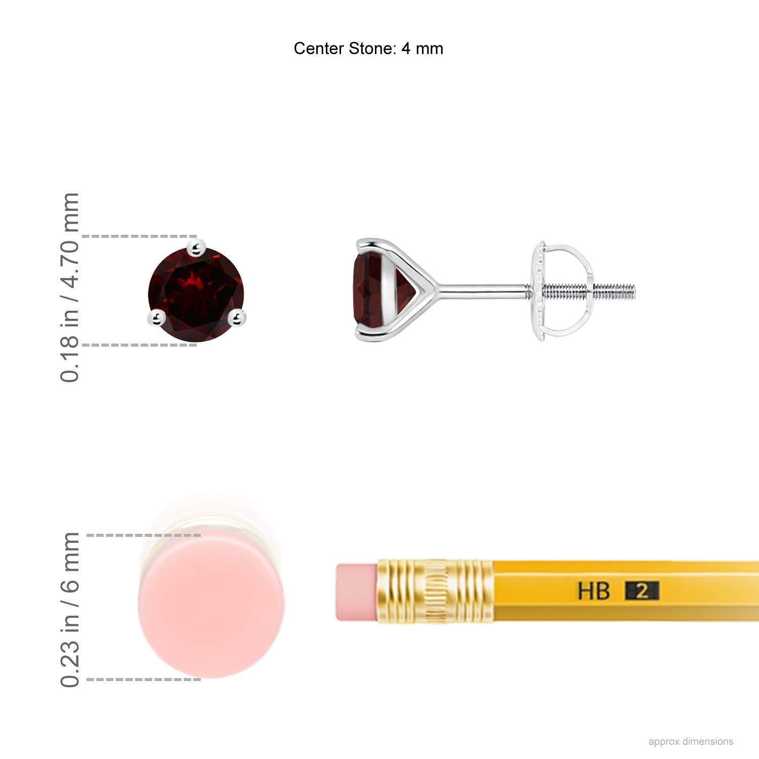 A - Garnet / 0.66 CT / 14 KT White Gold