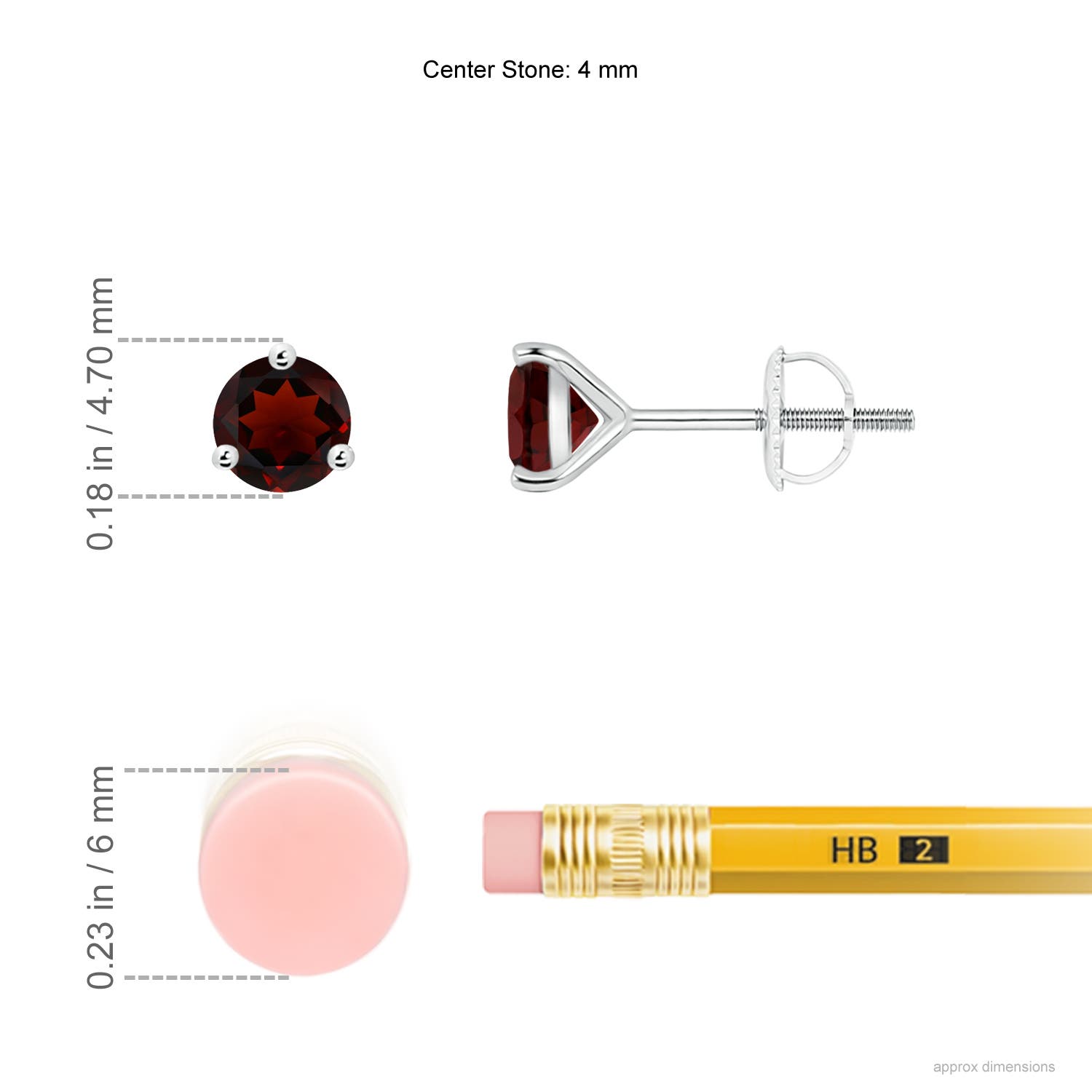 AA - Garnet / 0.66 CT / 14 KT White Gold