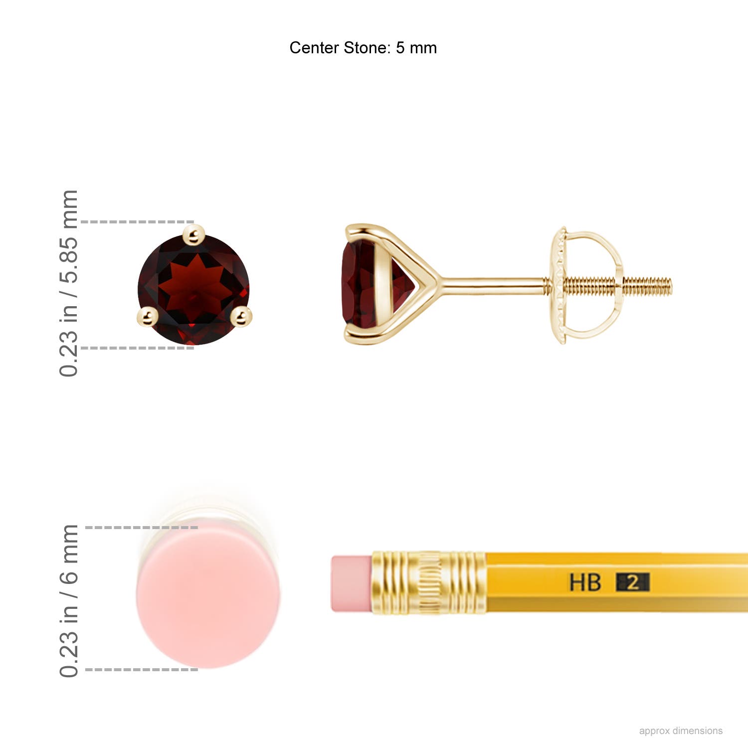 AA - Garnet / 1.2 CT / 14 KT Yellow Gold