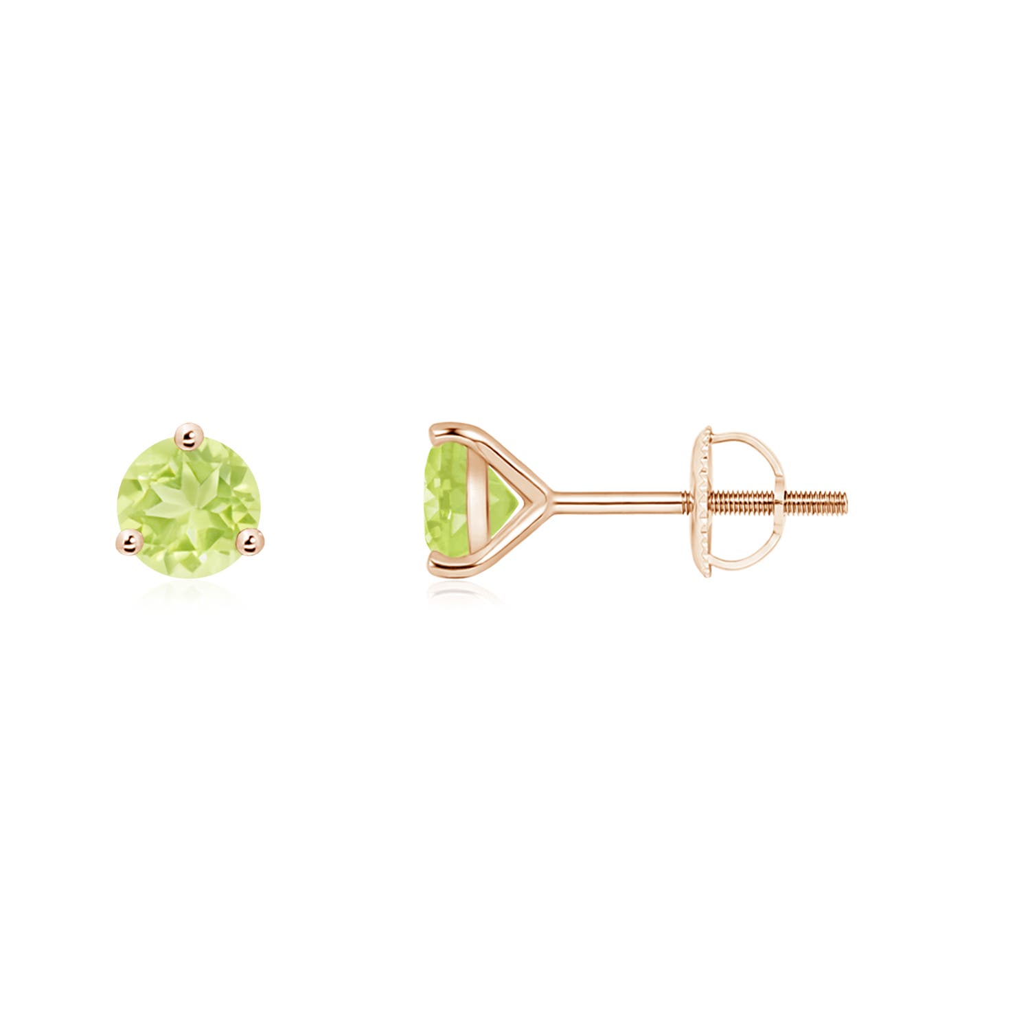 A - Peridot / 0.6 CT / 14 KT Rose Gold