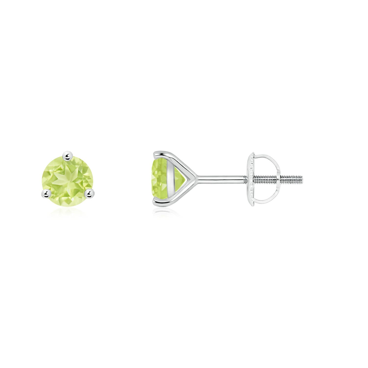 A - Peridot / 0.6 CT / 14 KT White Gold