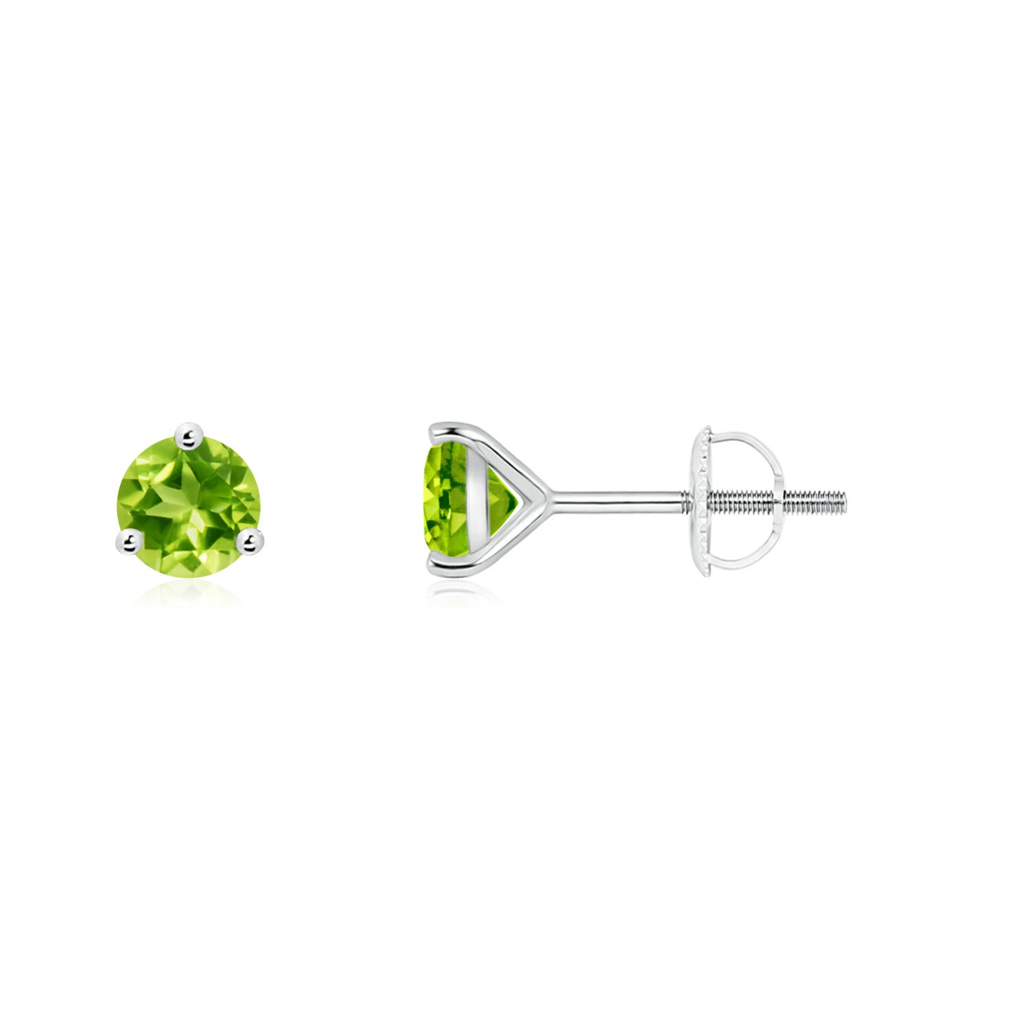 AAA - Peridot / 0.6 CT / 14 KT White Gold