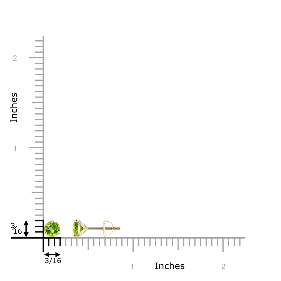 5mm AAA Martini-Set Round Peridot Stud Earrings in Yellow Gold product image
