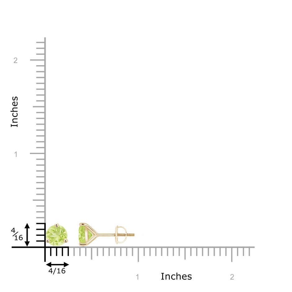 6mm A Martini-Set Round Peridot Stud Earrings in Yellow Gold product image