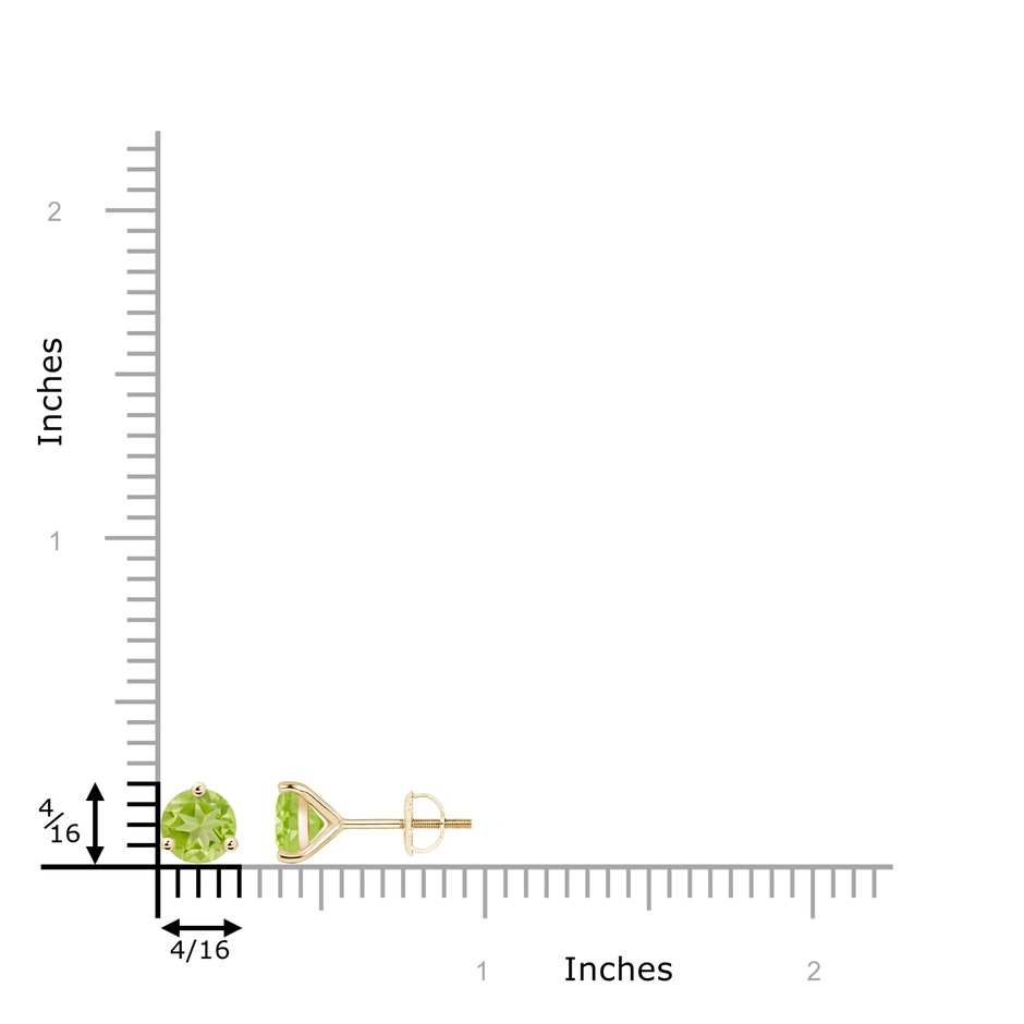 6mm AA Martini-Set Round Peridot Stud Earrings in Yellow Gold product image
