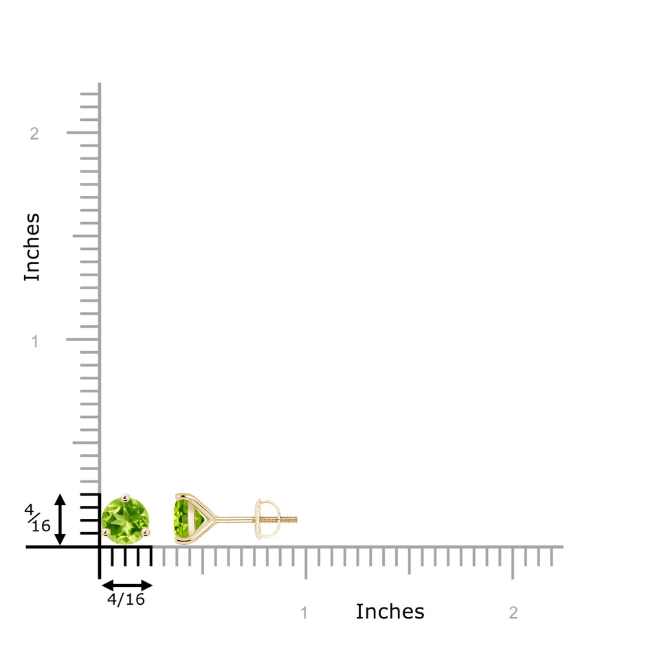 6mm AAA Martini-Set Round Peridot Stud Earrings in Yellow Gold product image