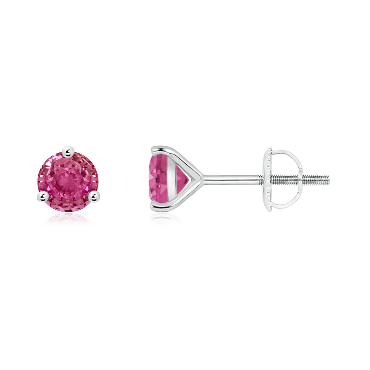 AAAA - Pink Sapphire / 1.2 CT / 14 KT White Gold