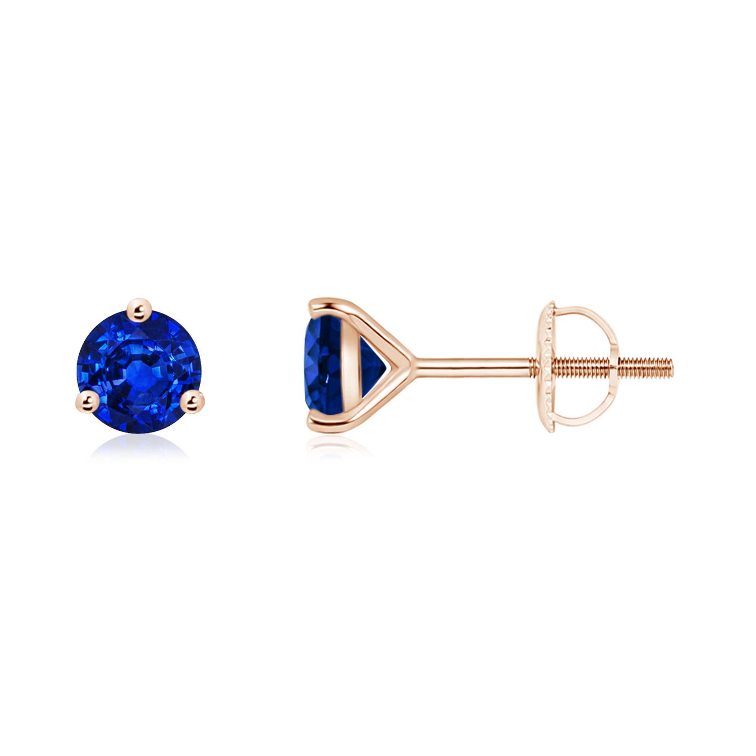 AAAA - Blue Sapphire / 1.2 CT / 14 KT Rose Gold