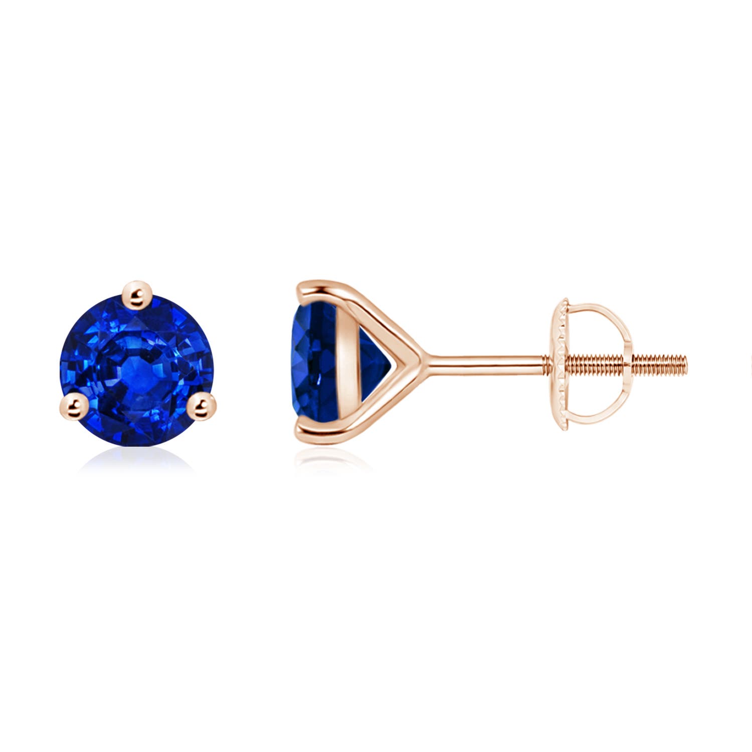 AAAA - Blue Sapphire / 2 CT / 14 KT Rose Gold