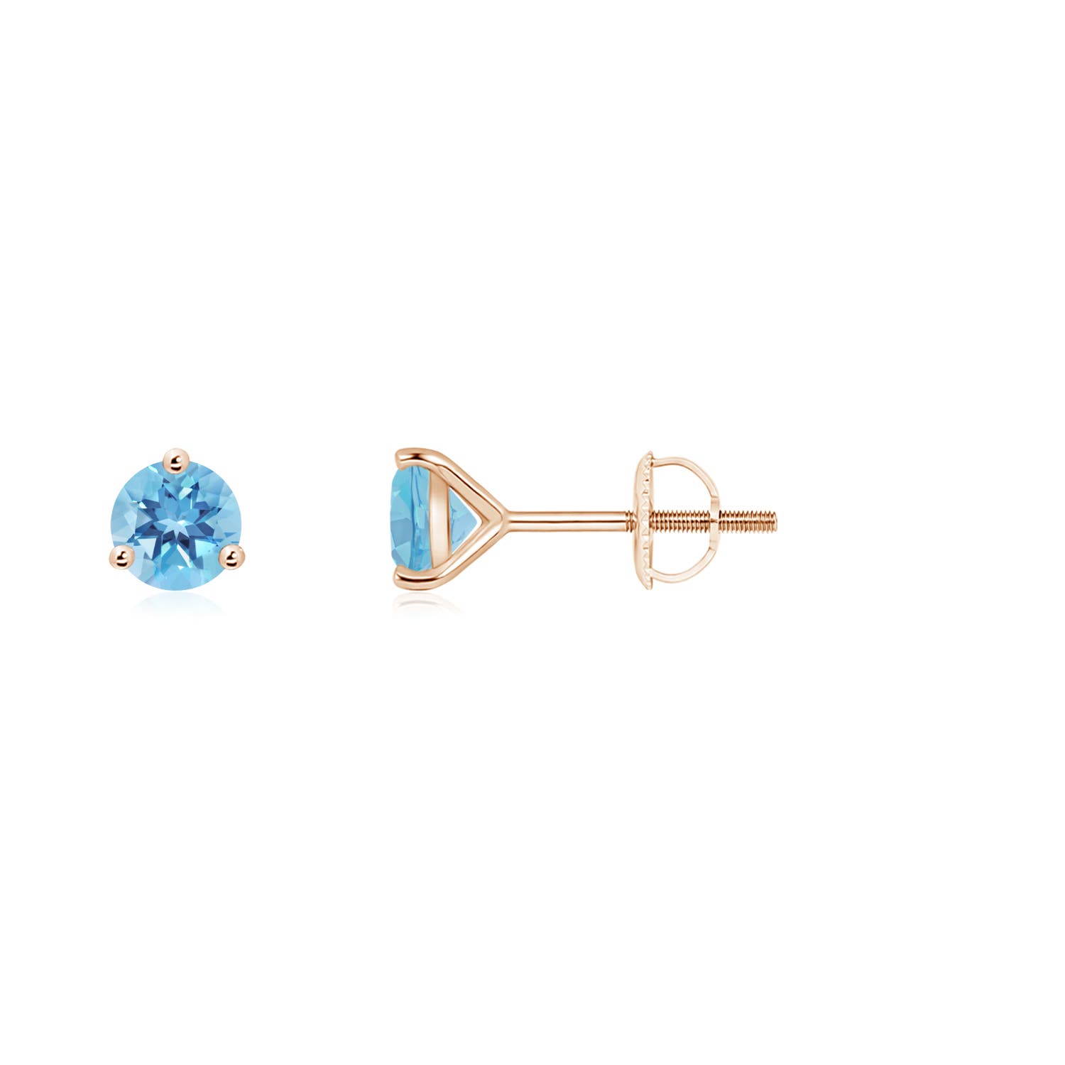 A - Swiss Blue Topaz / 0.64 CT / 14 KT Rose Gold