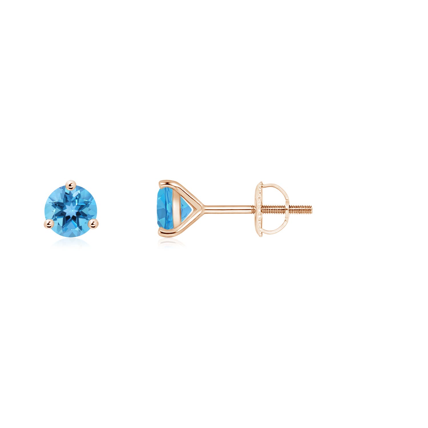 AA - Swiss Blue Topaz / 0.64 CT / 14 KT Rose Gold