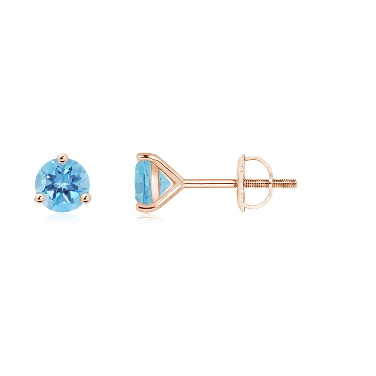 A - Swiss Blue Topaz / 1.2 CT / 14 KT Rose Gold