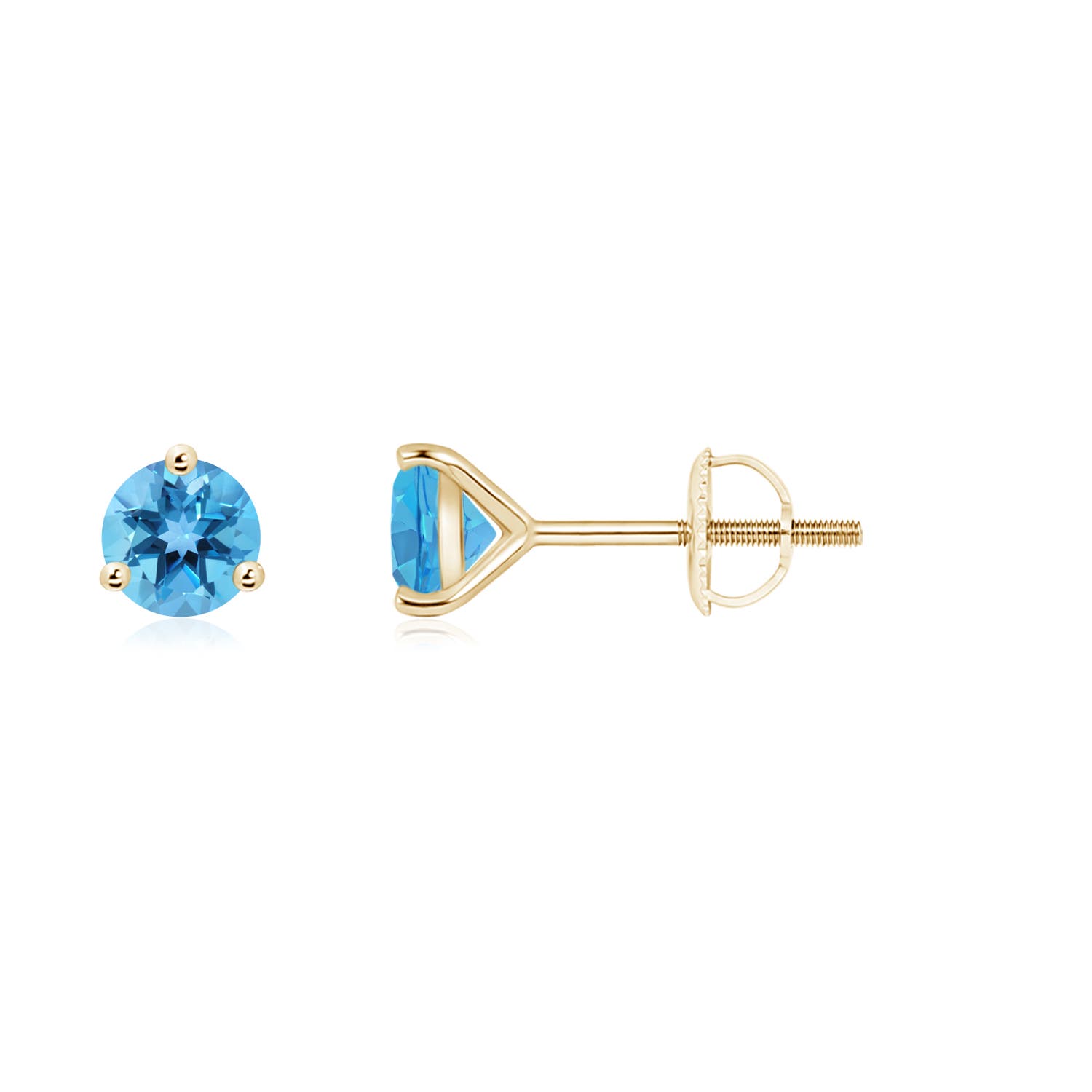 AA - Swiss Blue Topaz / 1.2 CT / 14 KT Yellow Gold