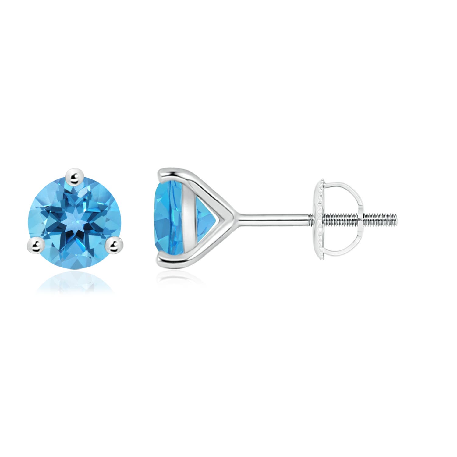 AA - Swiss Blue Topaz / 3.1 CT / 14 KT White Gold