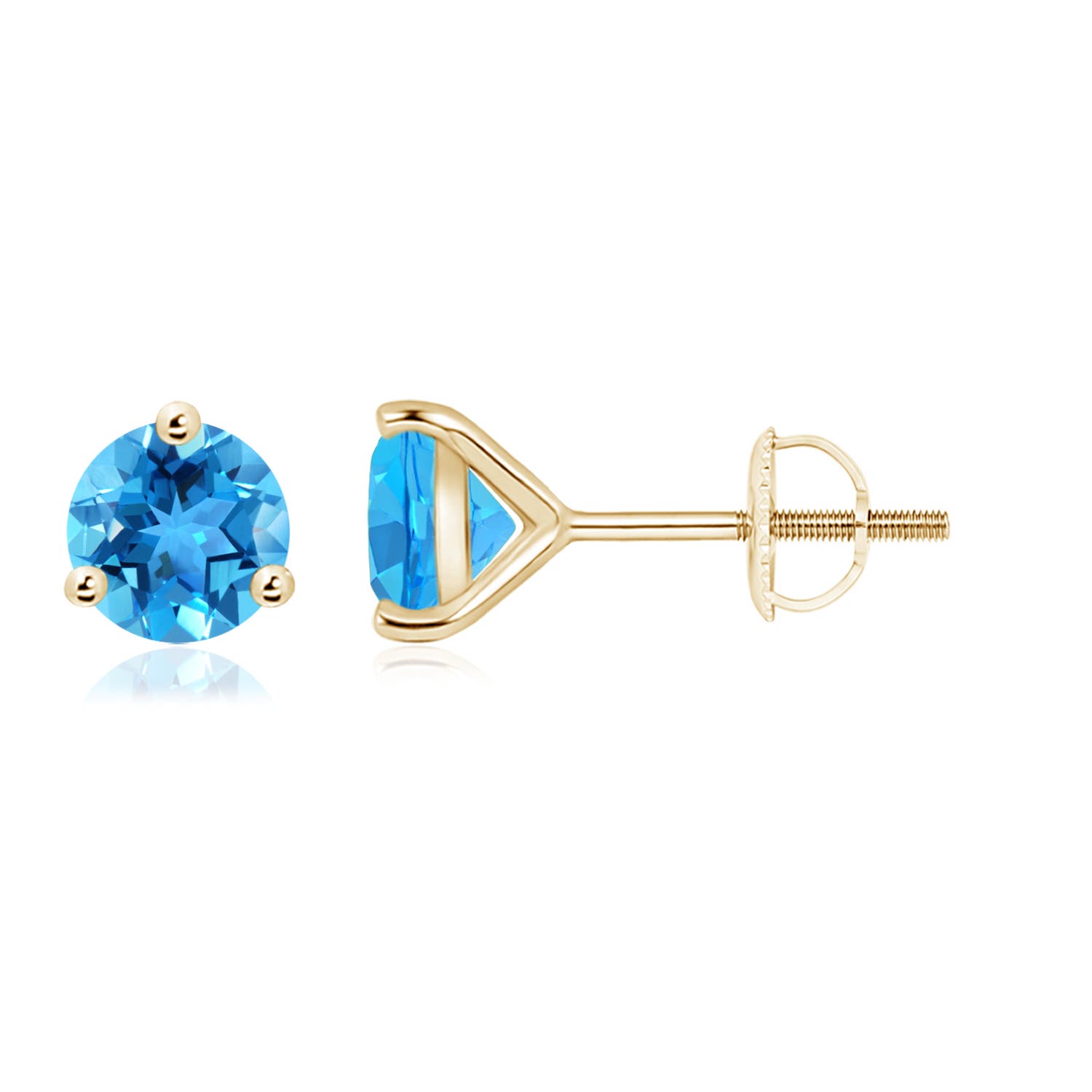 AAA - Swiss Blue Topaz / 3.1 CT / 14 KT Yellow Gold