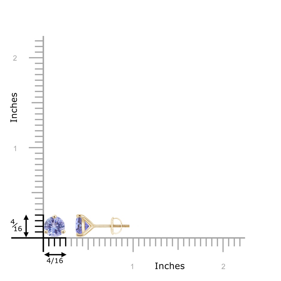 6mm A Martini-Set Round Tanzanite Stud Earrings in Yellow Gold product image