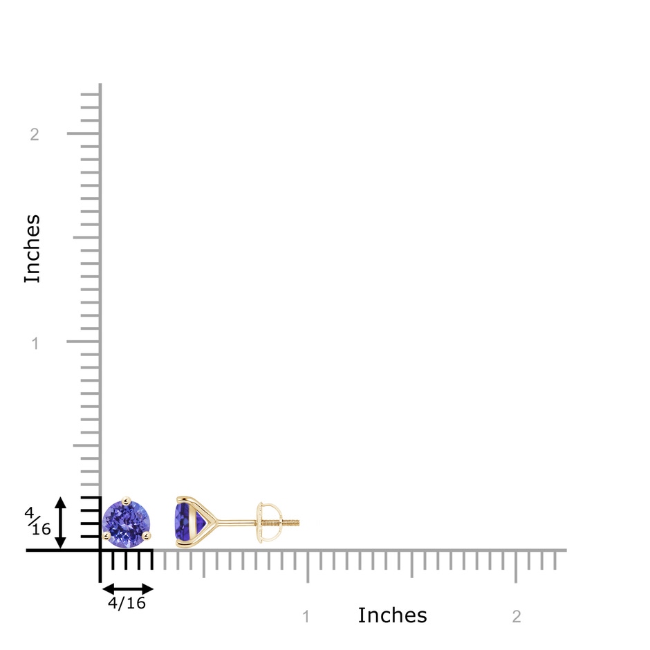 6mm AA Martini-Set Round Tanzanite Stud Earrings in Yellow Gold product image