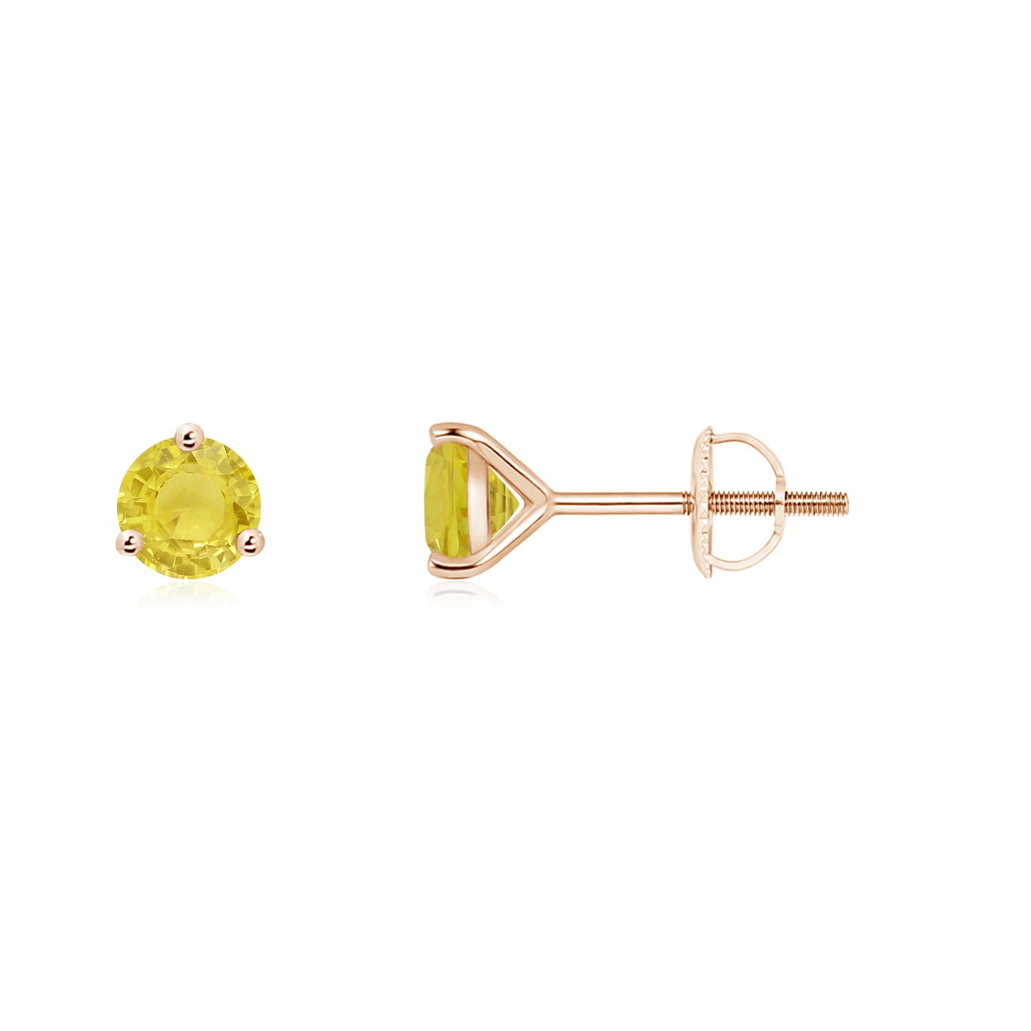 A - Yellow Sapphire / 0.54 CT / 14 KT Rose Gold