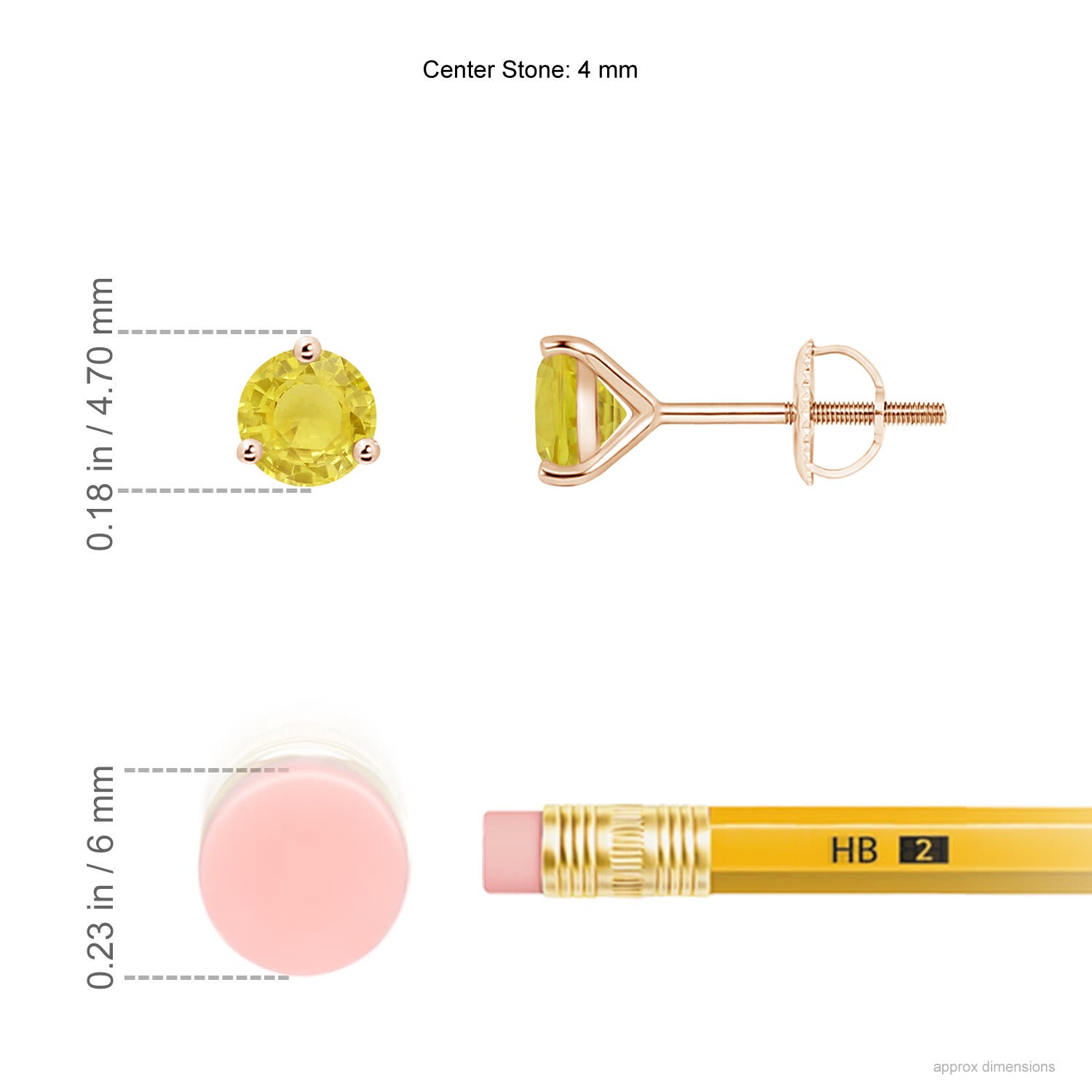 A - Yellow Sapphire / 0.54 CT / 14 KT Rose Gold