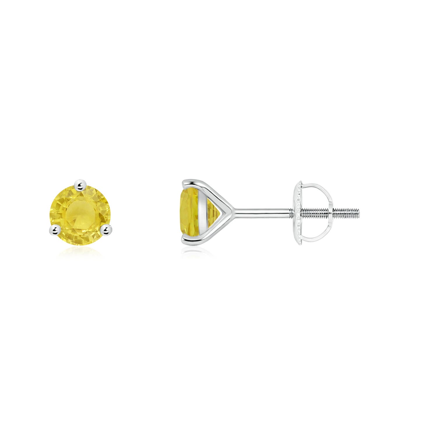 A - Yellow Sapphire / 0.54 CT / 14 KT White Gold