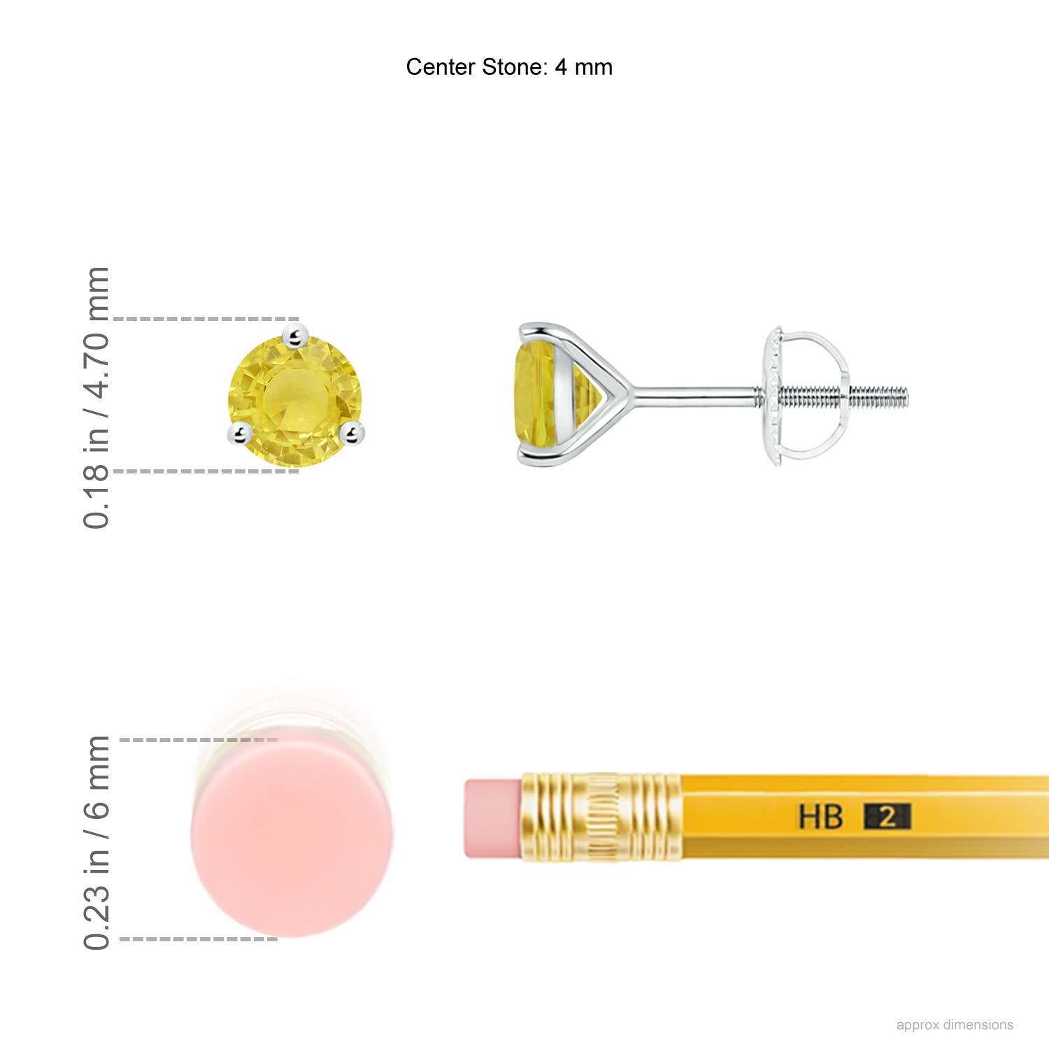 A - Yellow Sapphire / 0.54 CT / 14 KT White Gold