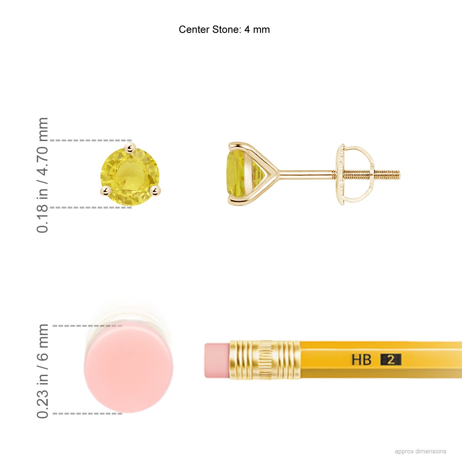 A - Yellow Sapphire / 0.54 CT / 14 KT Yellow Gold