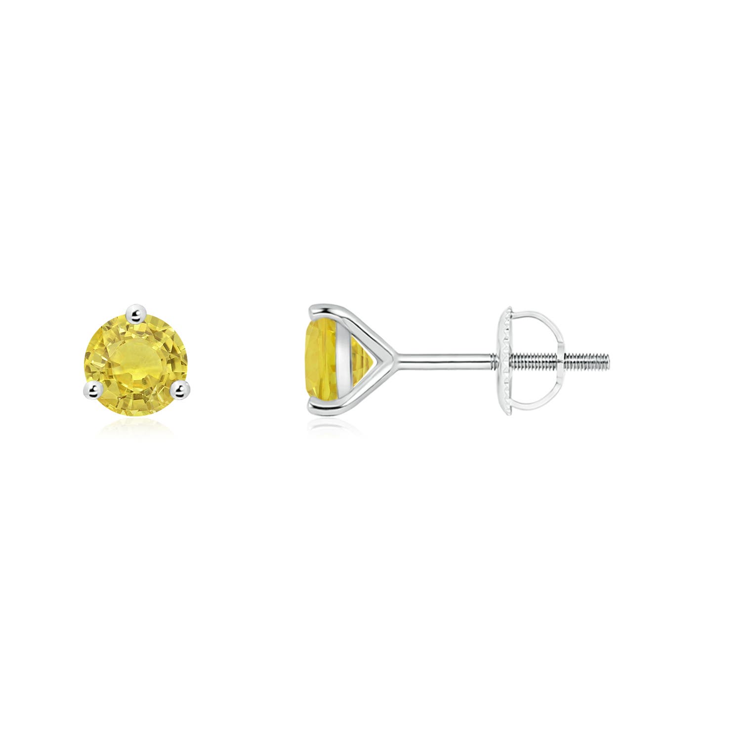 AA - Yellow Sapphire / 0.54 CT / 14 KT White Gold