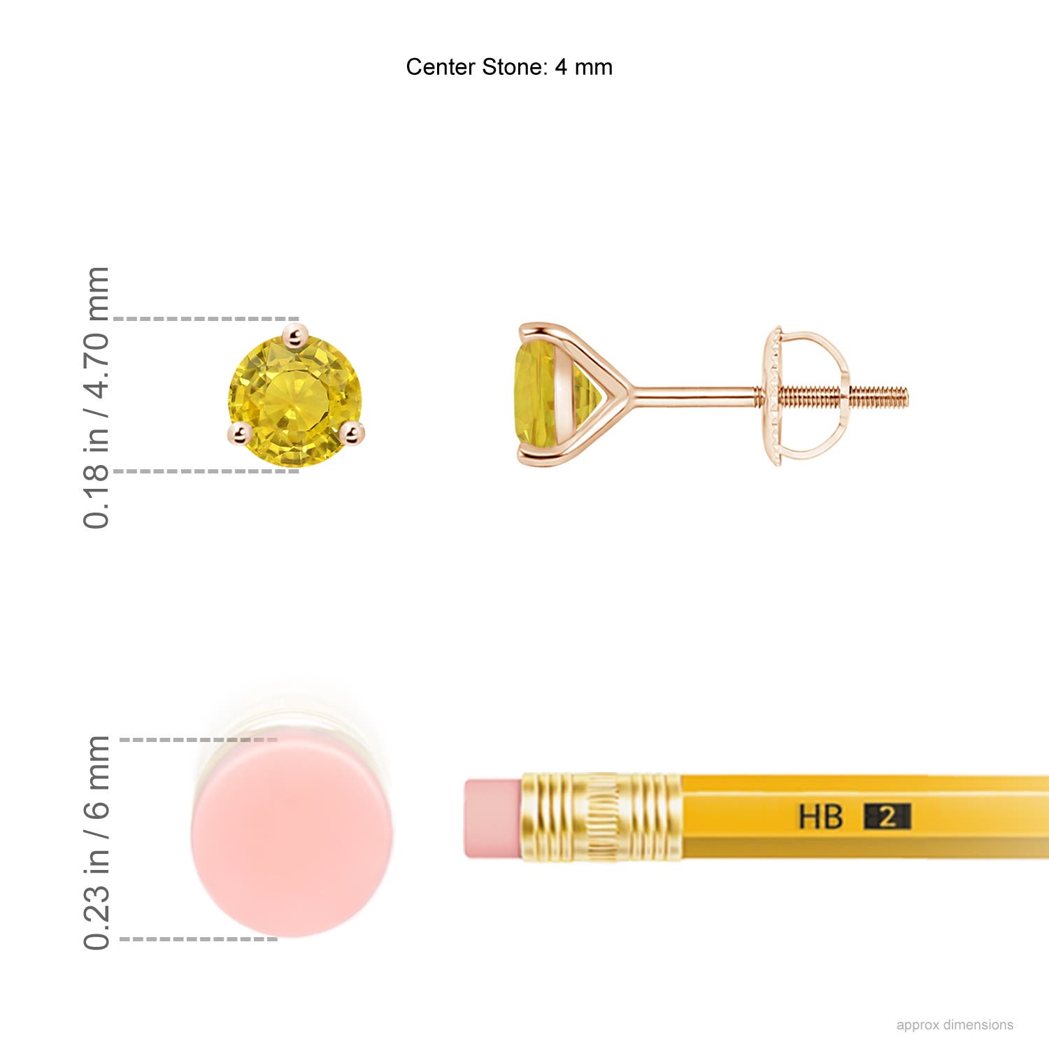 AAA - Yellow Sapphire / 0.54 CT / 14 KT Rose Gold