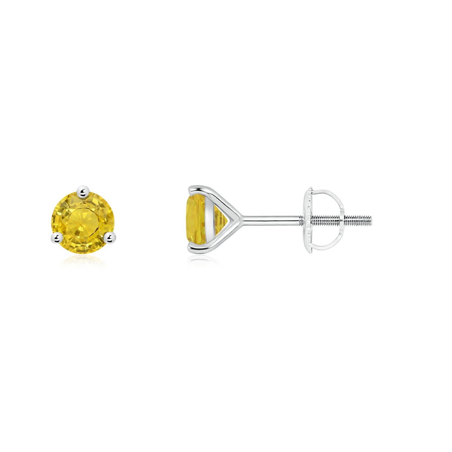 AAA - Yellow Sapphire / 0.54 CT / 14 KT White Gold