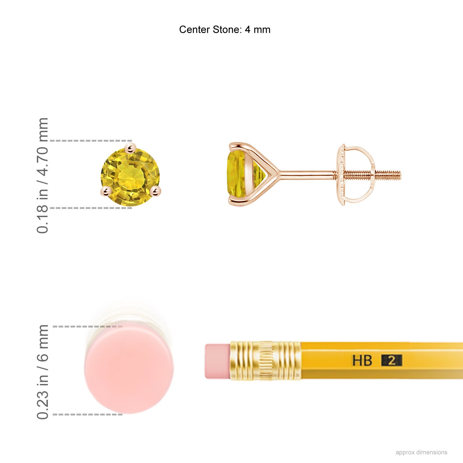 AAAA - Yellow Sapphire / 0.54 CT / 14 KT Rose Gold