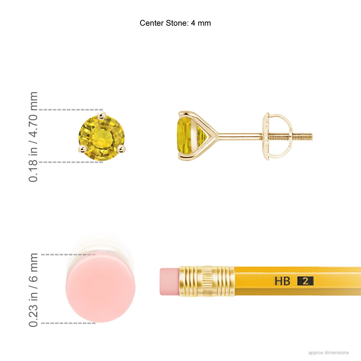 AAAA - Yellow Sapphire / 0.54 CT / 14 KT Yellow Gold