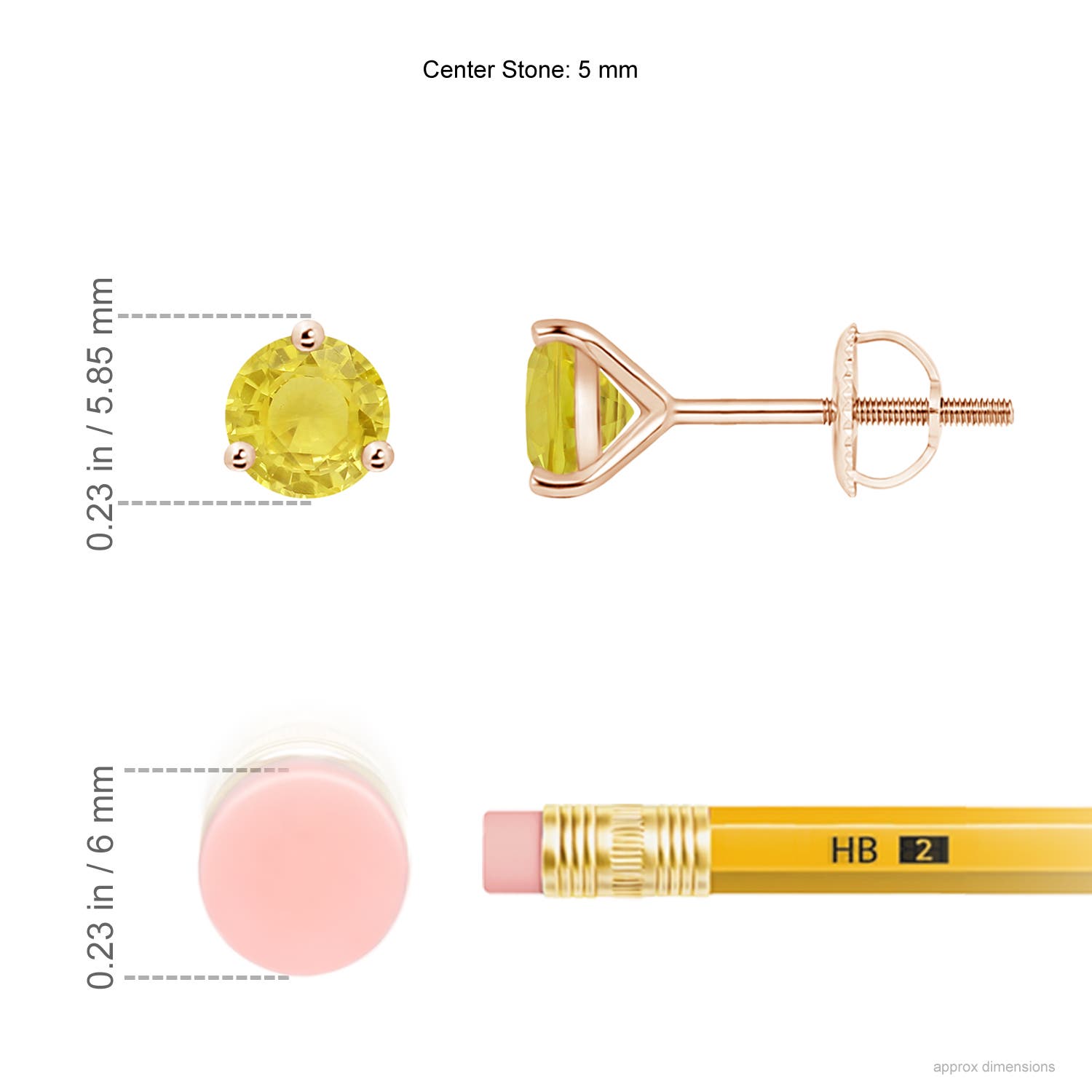 A - Yellow Sapphire / 1.06 CT / 14 KT Rose Gold