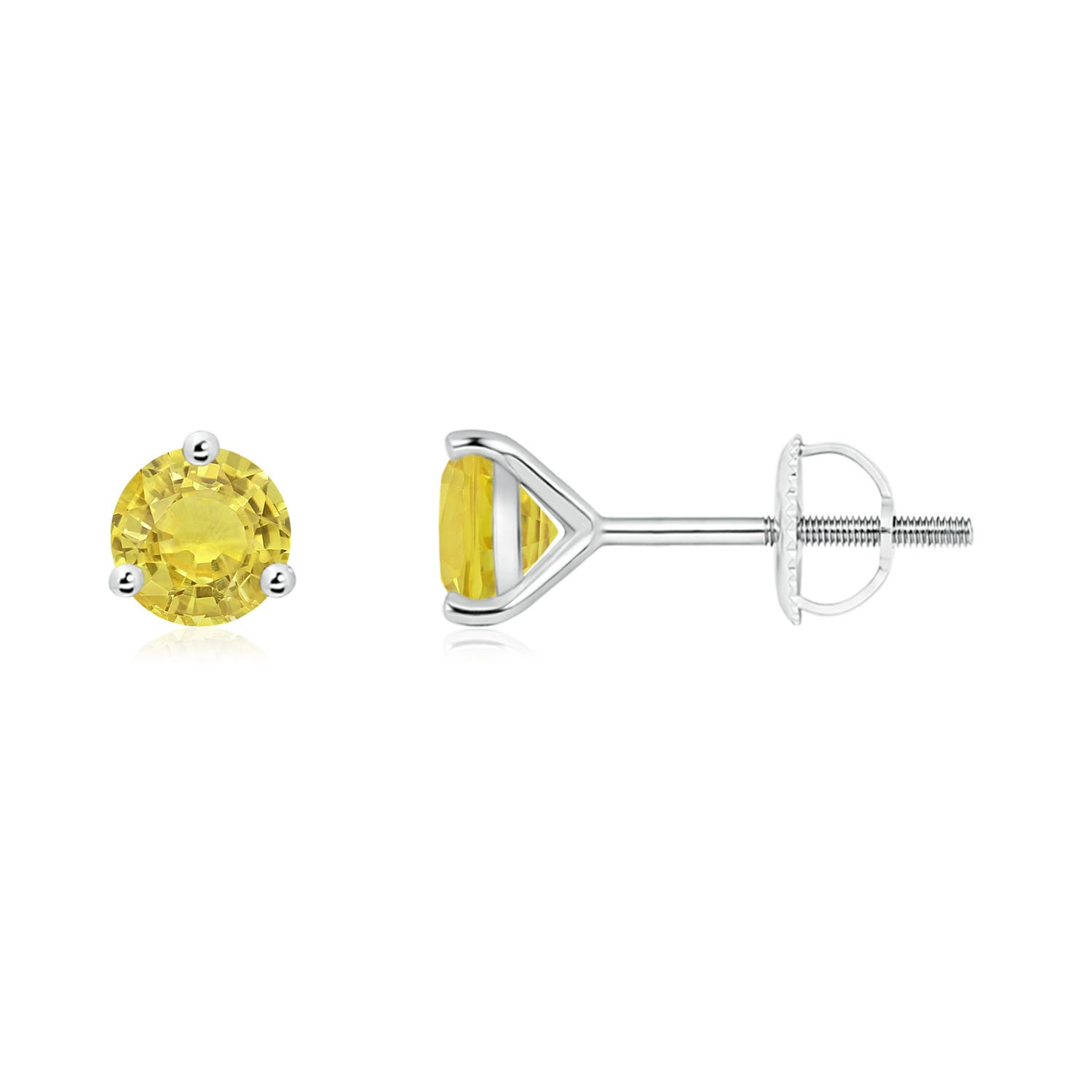 AA - Yellow Sapphire / 1.06 CT / 14 KT White Gold