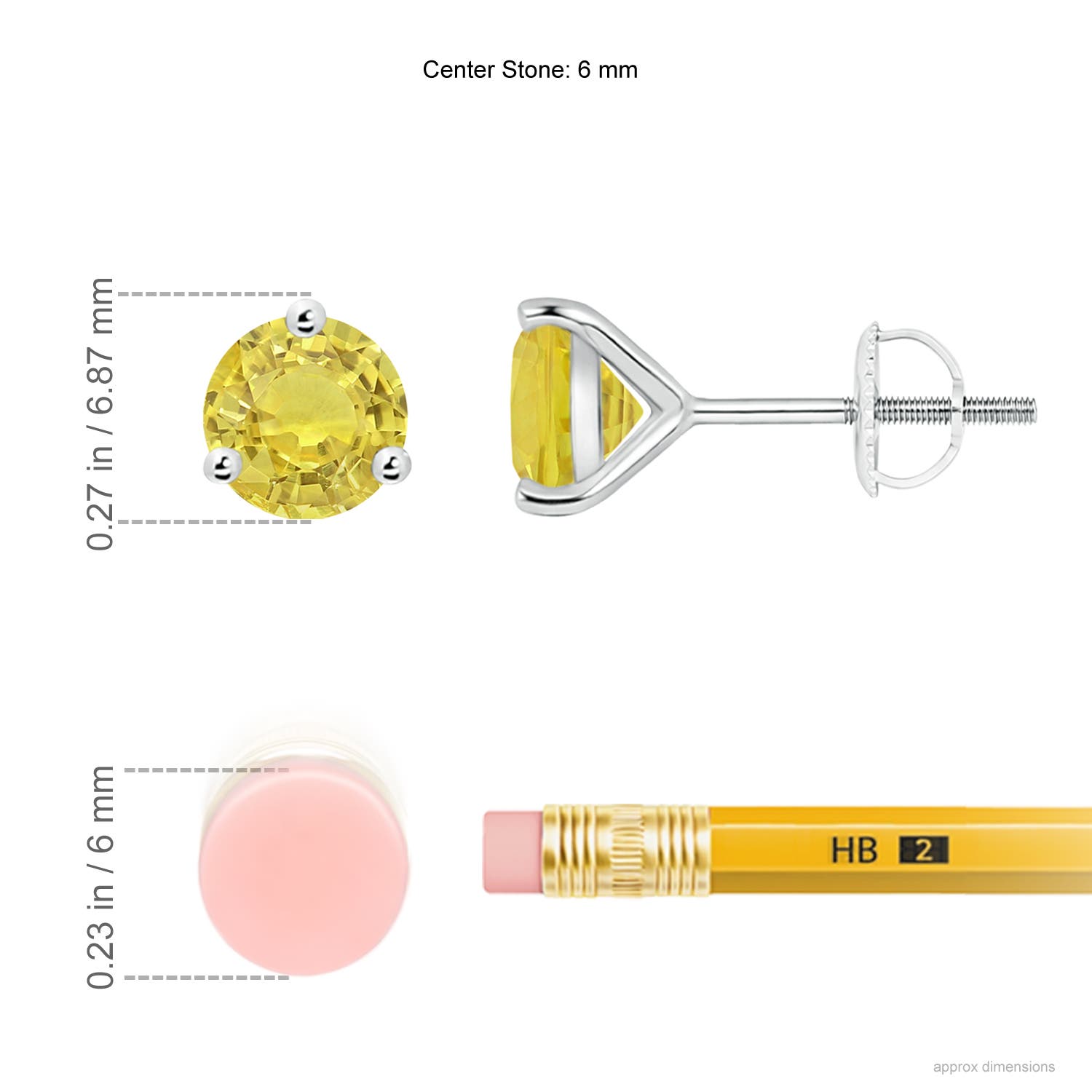 AA - Yellow Sapphire / 2 CT / 14 KT White Gold