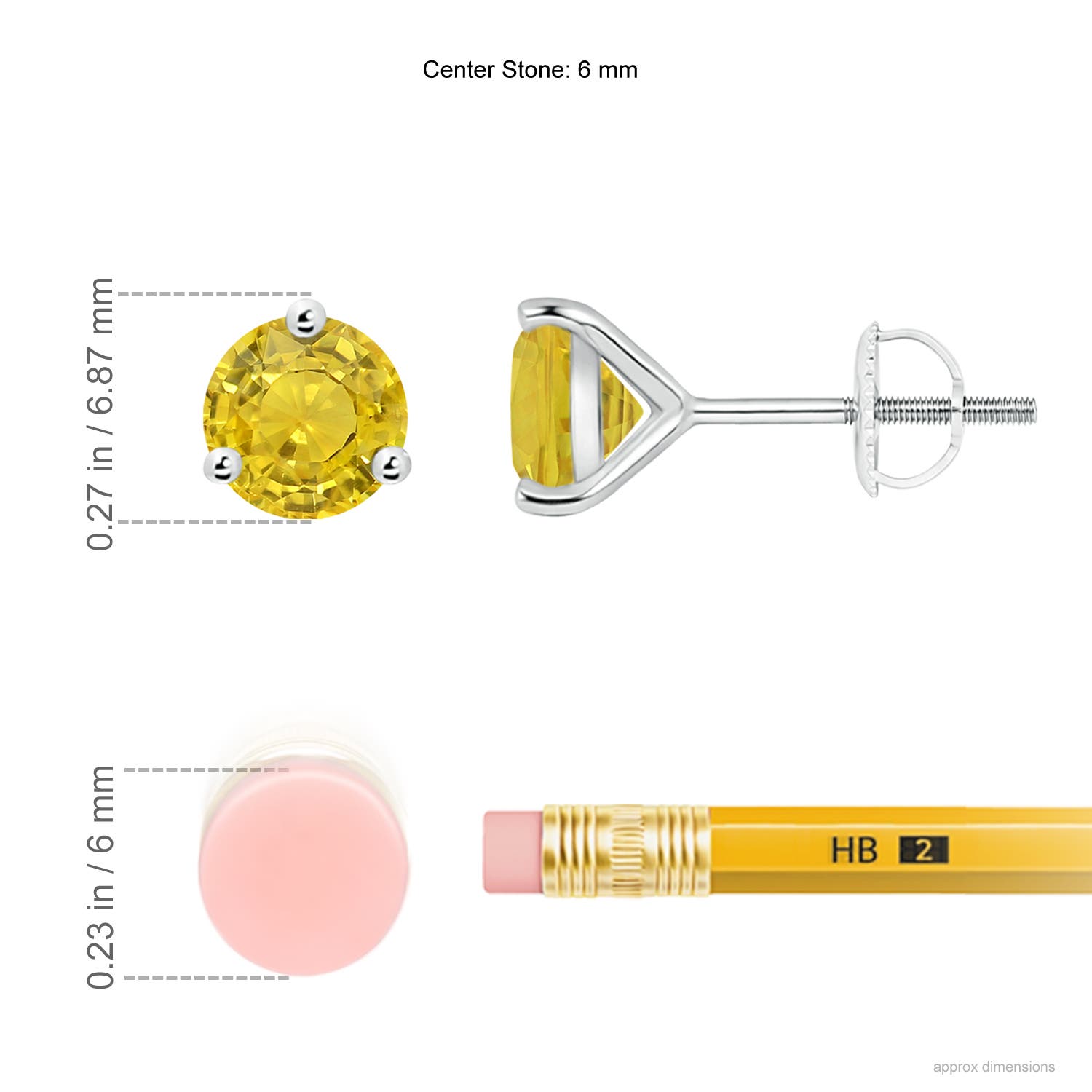 AAA - Yellow Sapphire / 2 CT / 14 KT White Gold