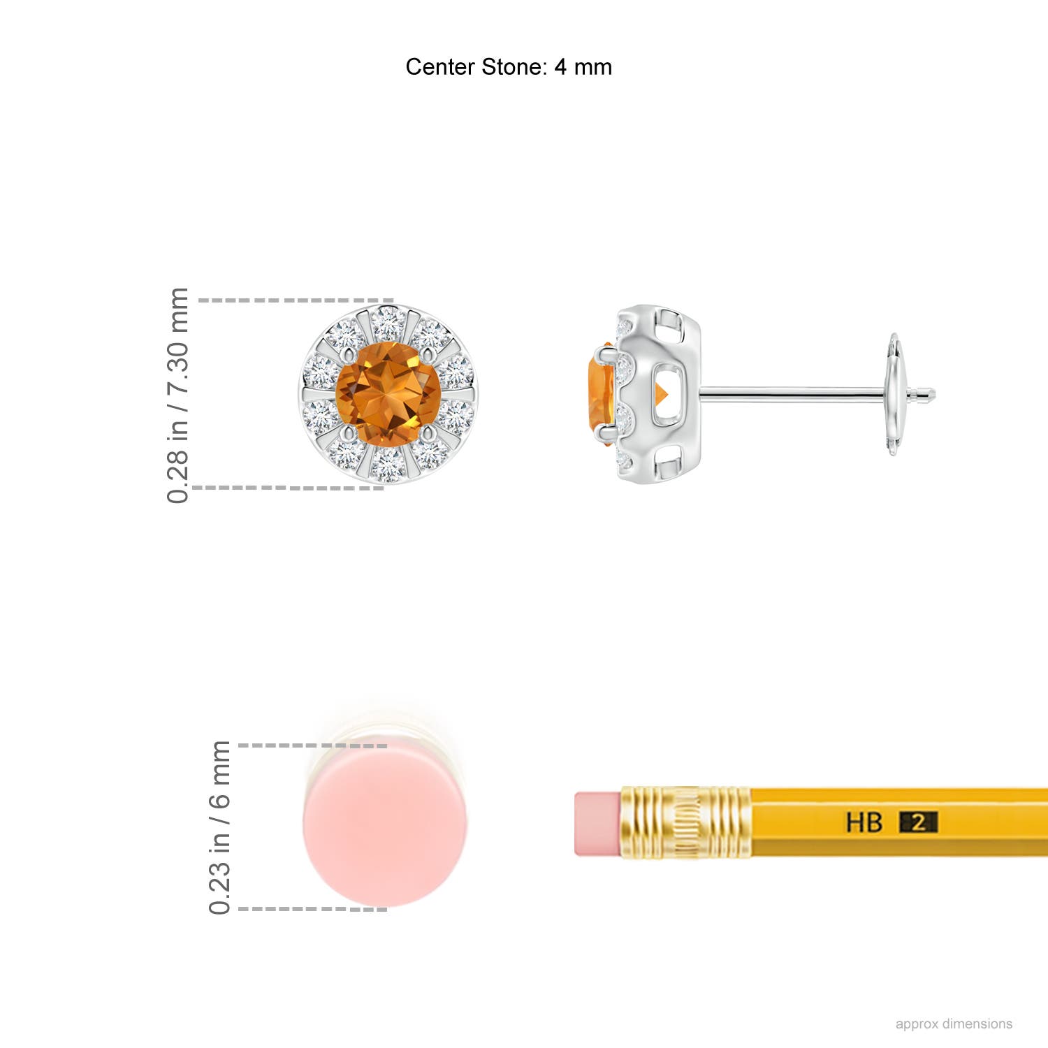 AAA - Citrine / 0.66 CT / 14 KT White Gold