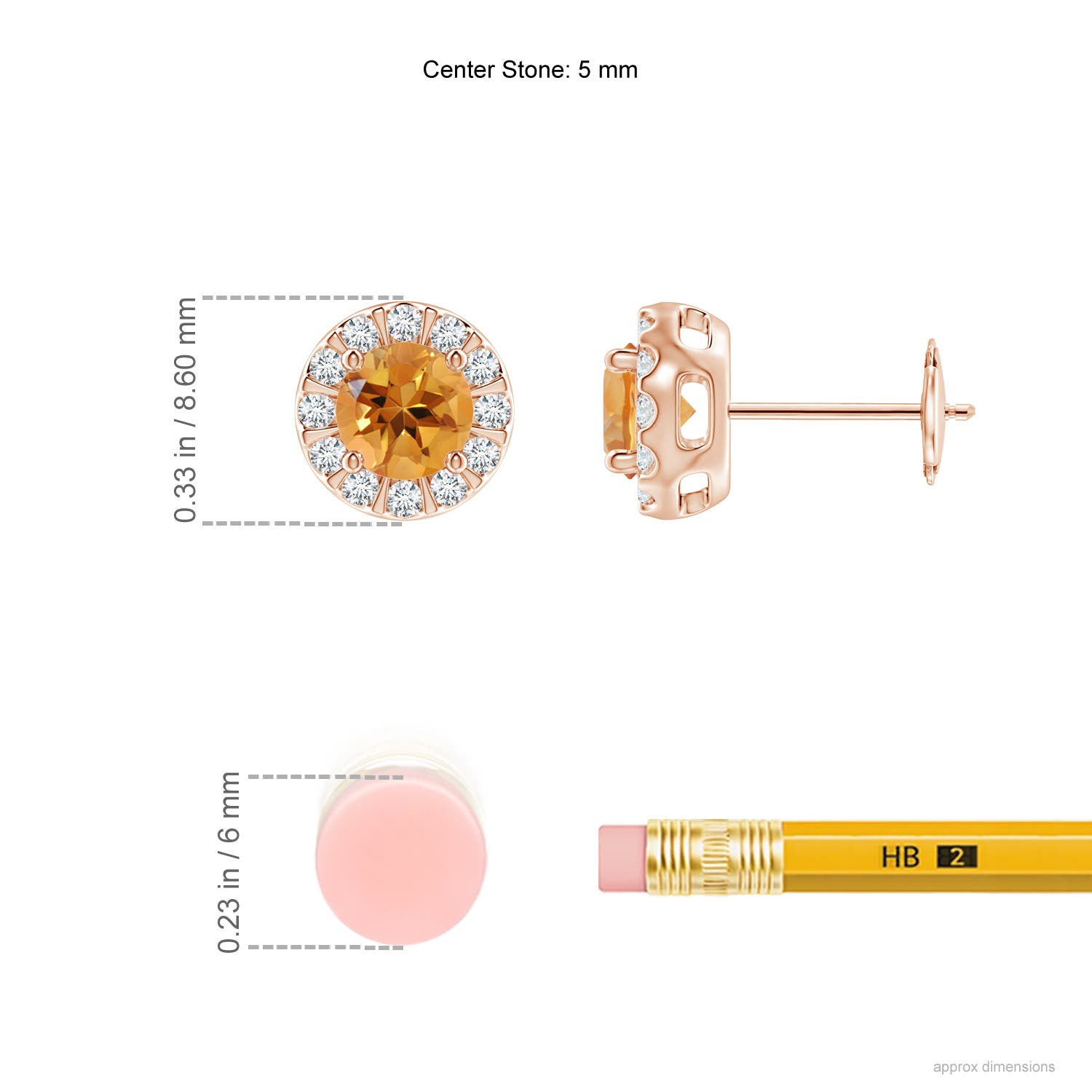 AA - Citrine / 1.19 CT / 14 KT Rose Gold